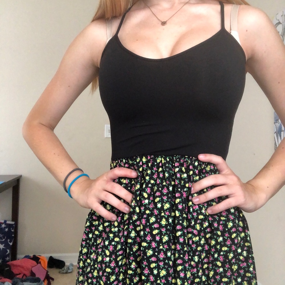 Black spaghetti strap dress